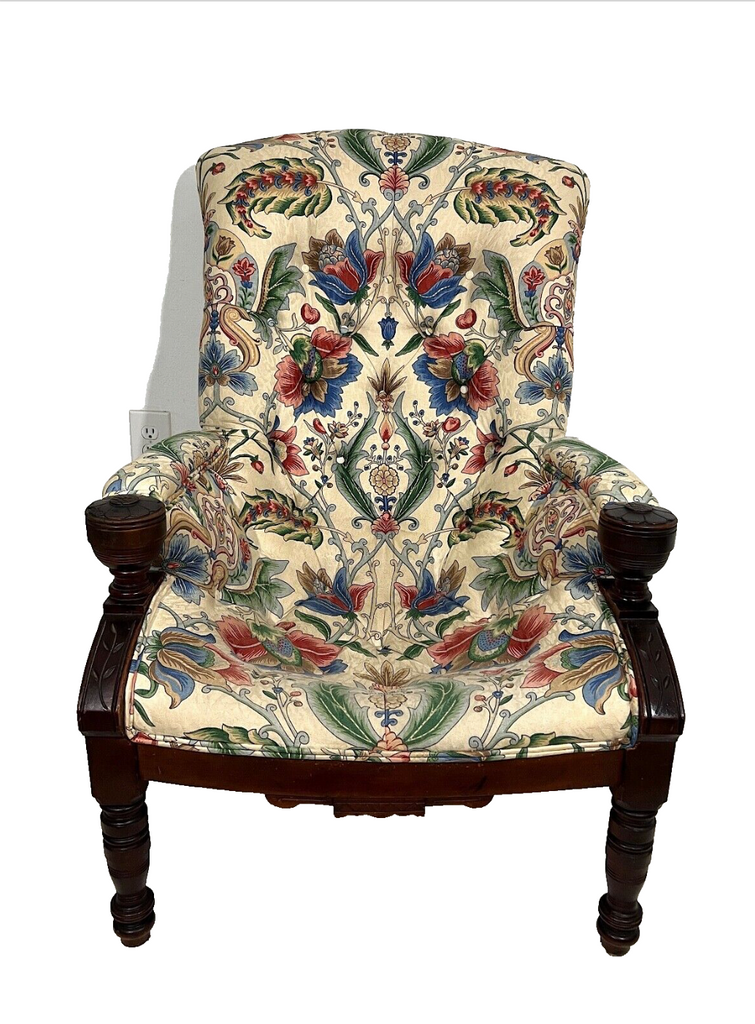 1880's Walnut Sleepy Hollow Reclining Chair with Foot Rest