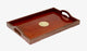 Vintage Hong Kong Chinese Red Rosewood Tray with Brass Long Life Detailing