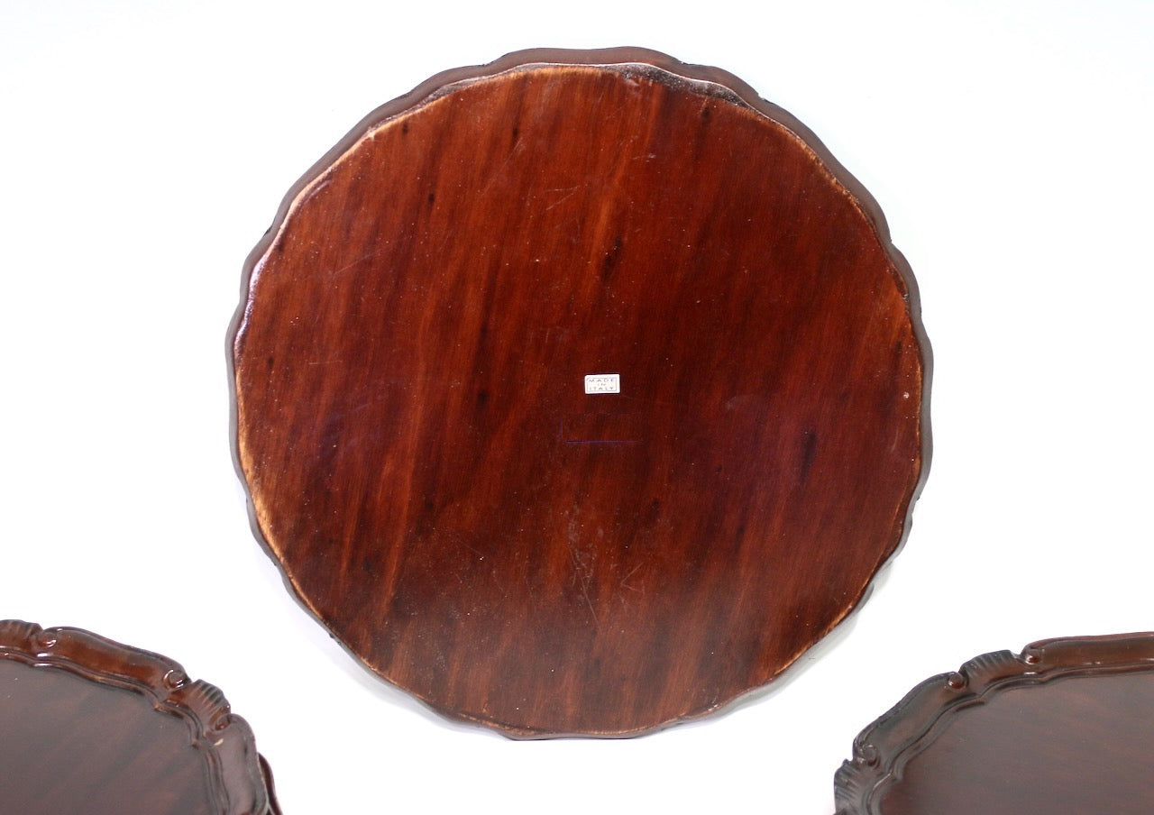 Traditional Italian Mahogany Wood Chargers, Trays or Under Plates, Set of 8