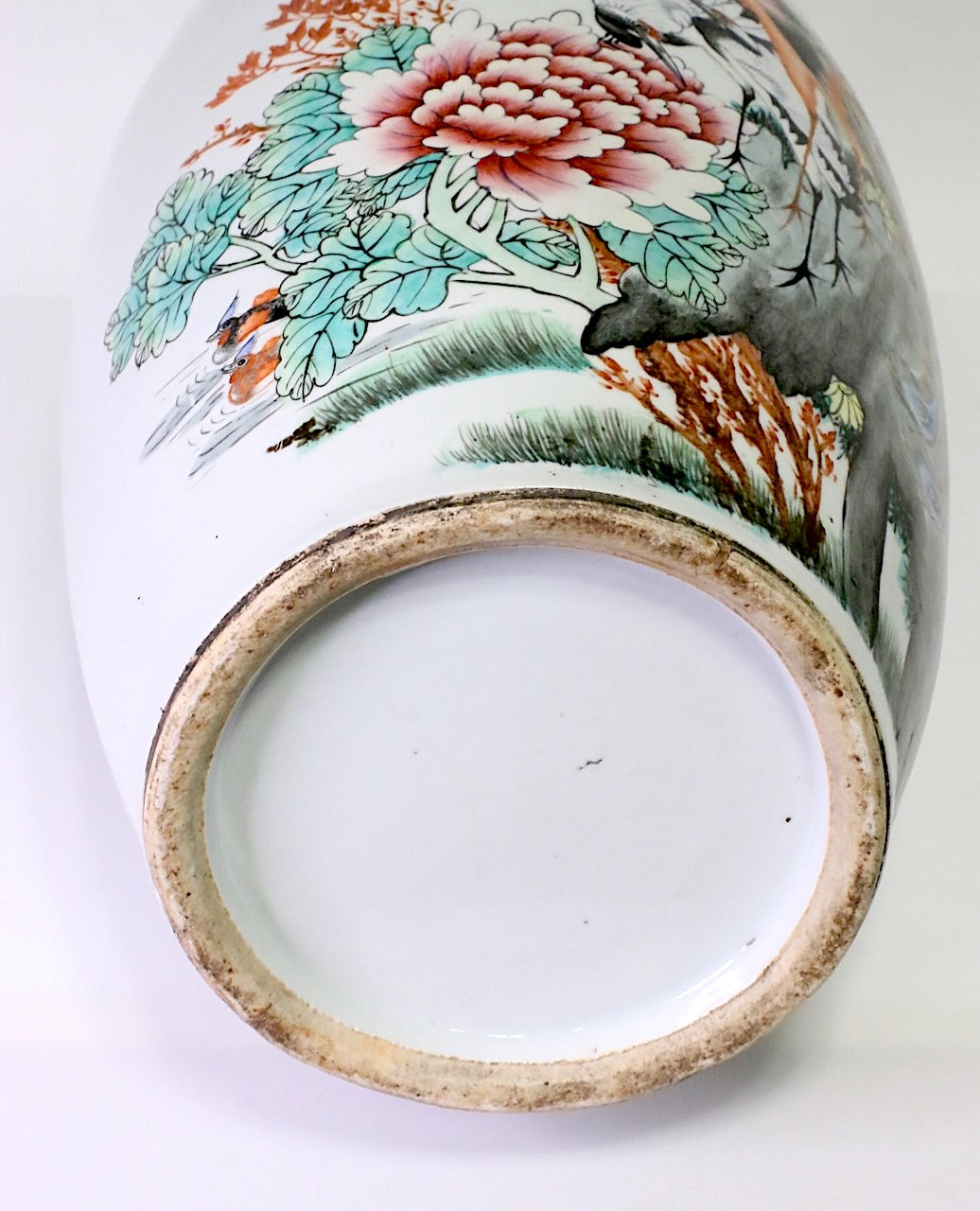 Chinese Vase Famille Rose Calligraphy Porcelain Bird China Hexagon hot Shape 9.75 In