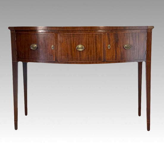 Antique Mahogany American Hepplewhite Bowfront Sideboard in Rare Diminutive Size (only 48" long)