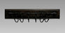 Antique Carved Hardwood & Forged Iron Wall Hook Assembly (Coat and Hat Rack)