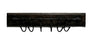 Antique Carved Hardwood & Forged Iron Wall Hook Assembly (Coat and Hat Rack)