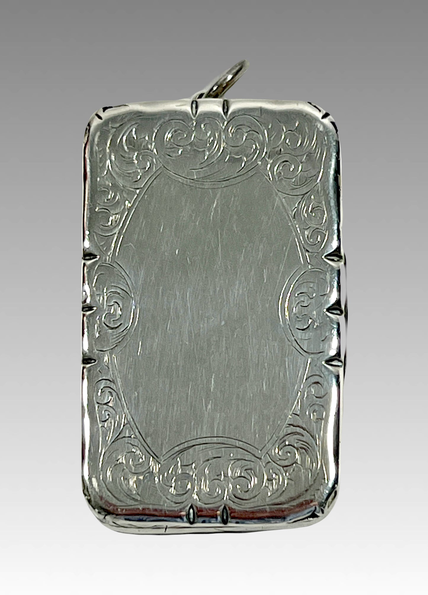 Victorian Sterling Silver Match Box or Pill Box, Gold Wash Interior by Alfred Taylor, Birmingham, England C1857.