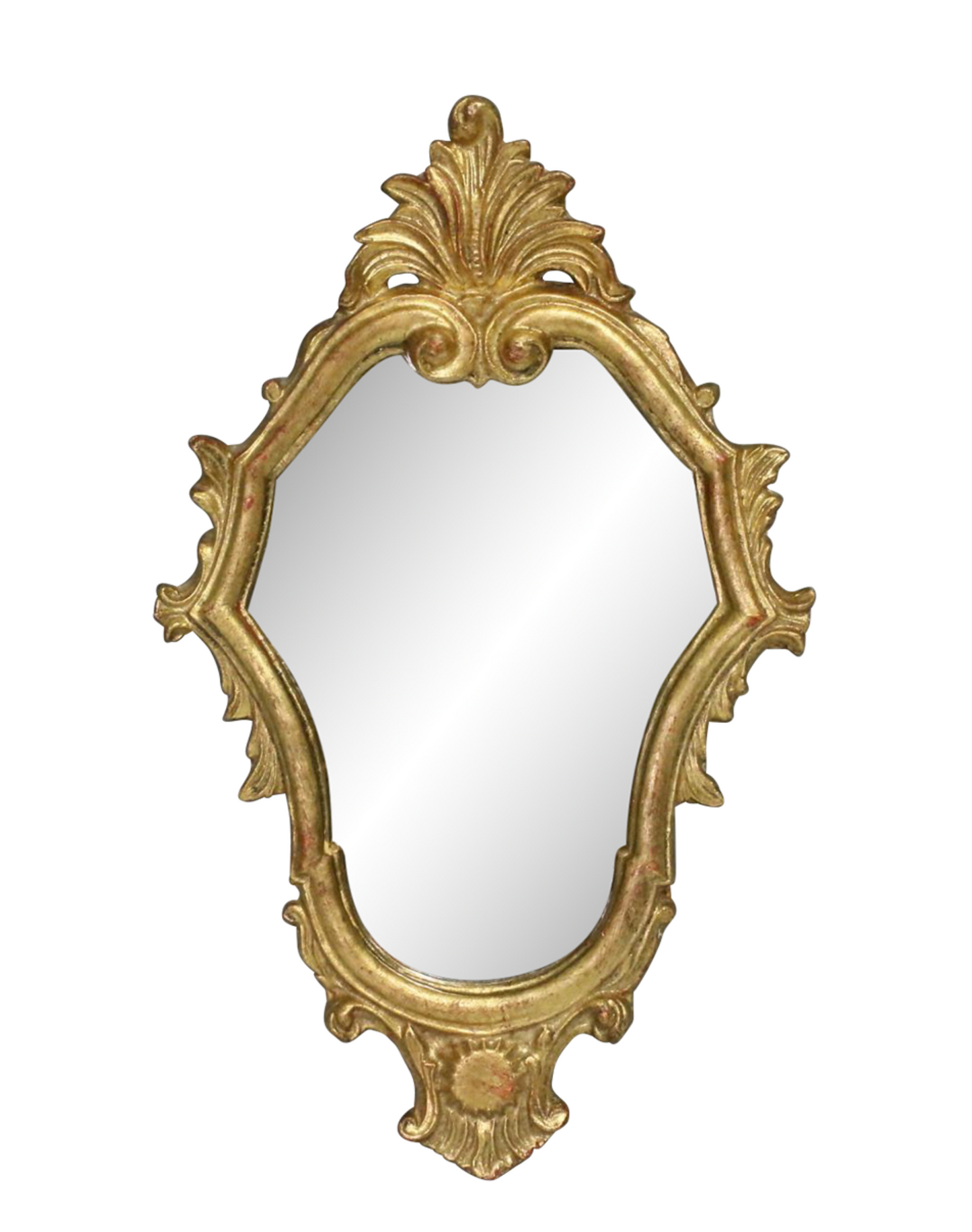 Small Antique Italian Neoclassic Carved Gilt Wood Accent Mirror, Early 20th. Century