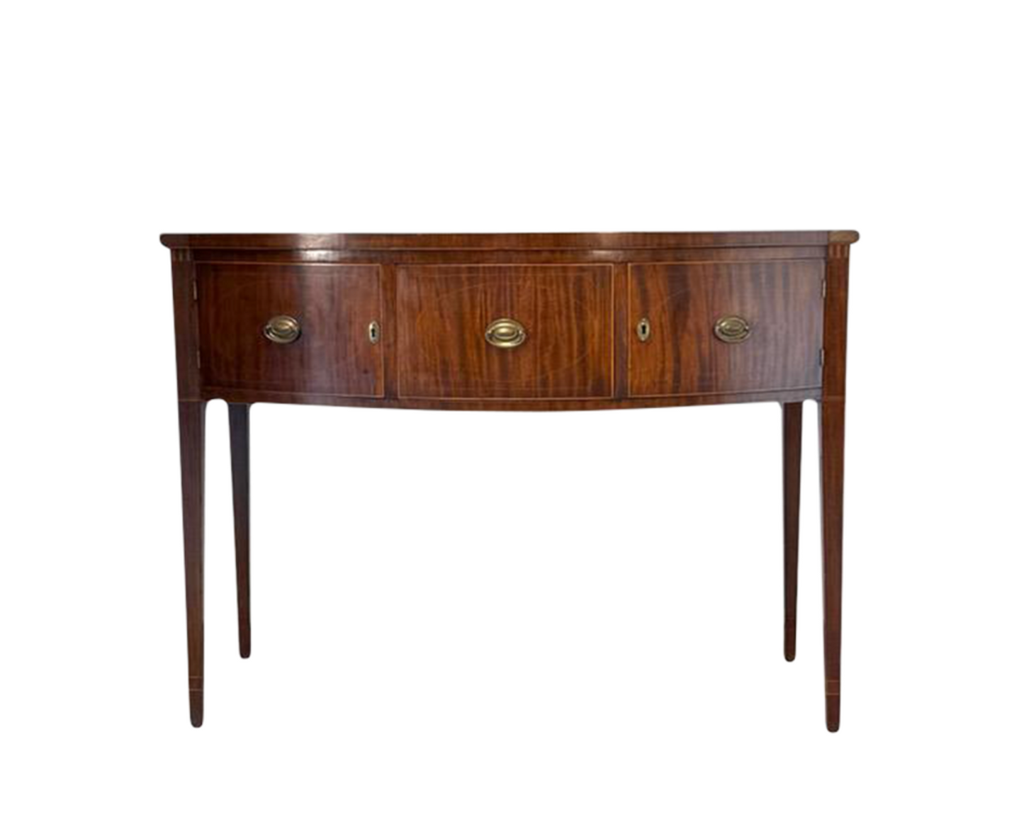 Antique Mahogany American Hepplewhite Bowfront Sideboard in Rare Diminutive Size (only 48" long)