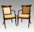 Antique Early French Directoire Carved Fruitwood Upholstered Arm Chairs, a Pair