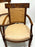 Antique Early French Directoire Carved Fruitwood Upholstered Arm Chairs, a Pair