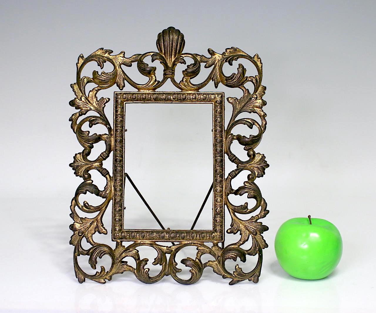 Antique Gilt Rococo Easel Dresser / Table-Top Portrait or Mirror Frame