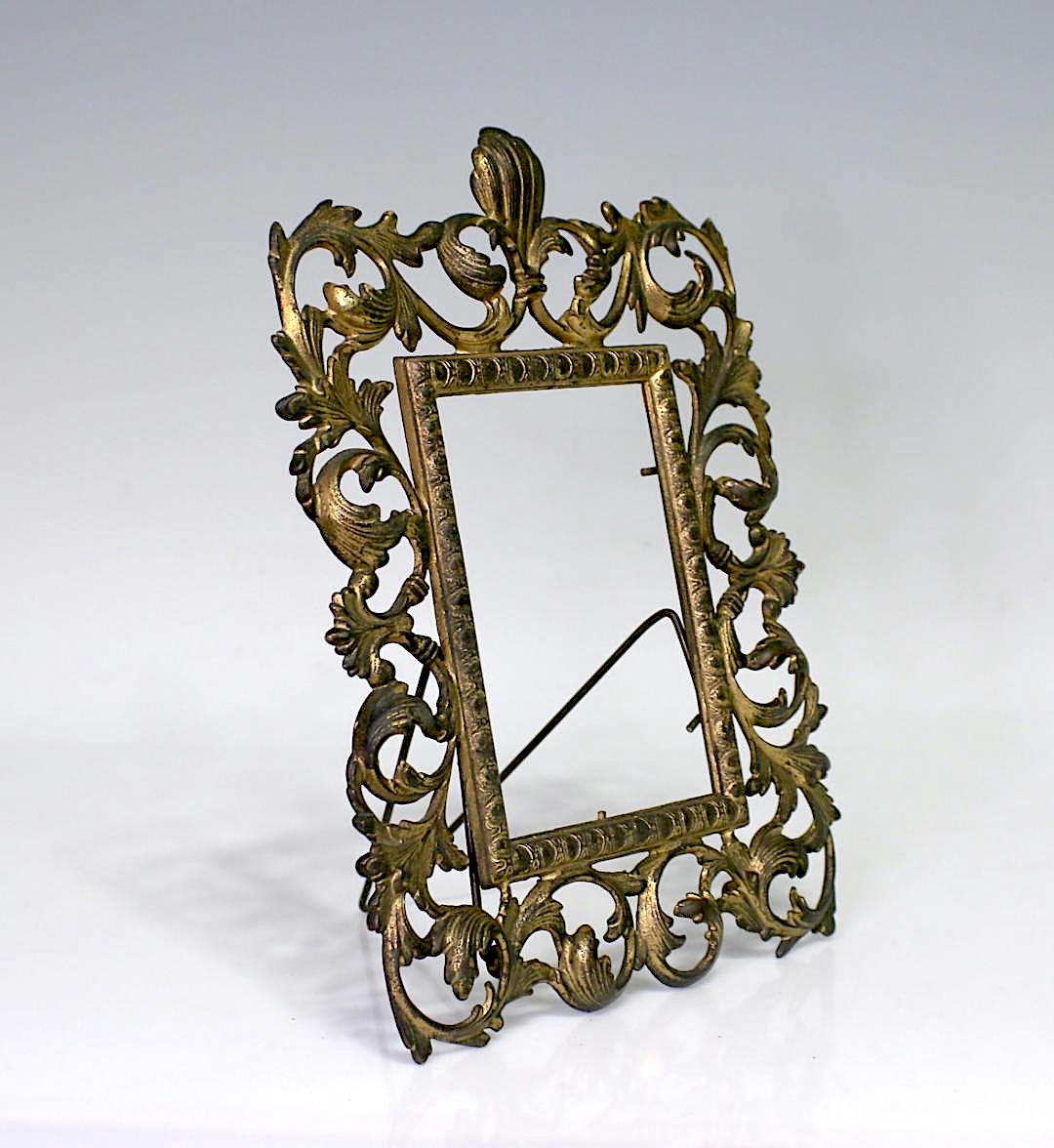 Antique Gilt Rococo Easel Dresser / Table-Top Portrait or Mirror Frame