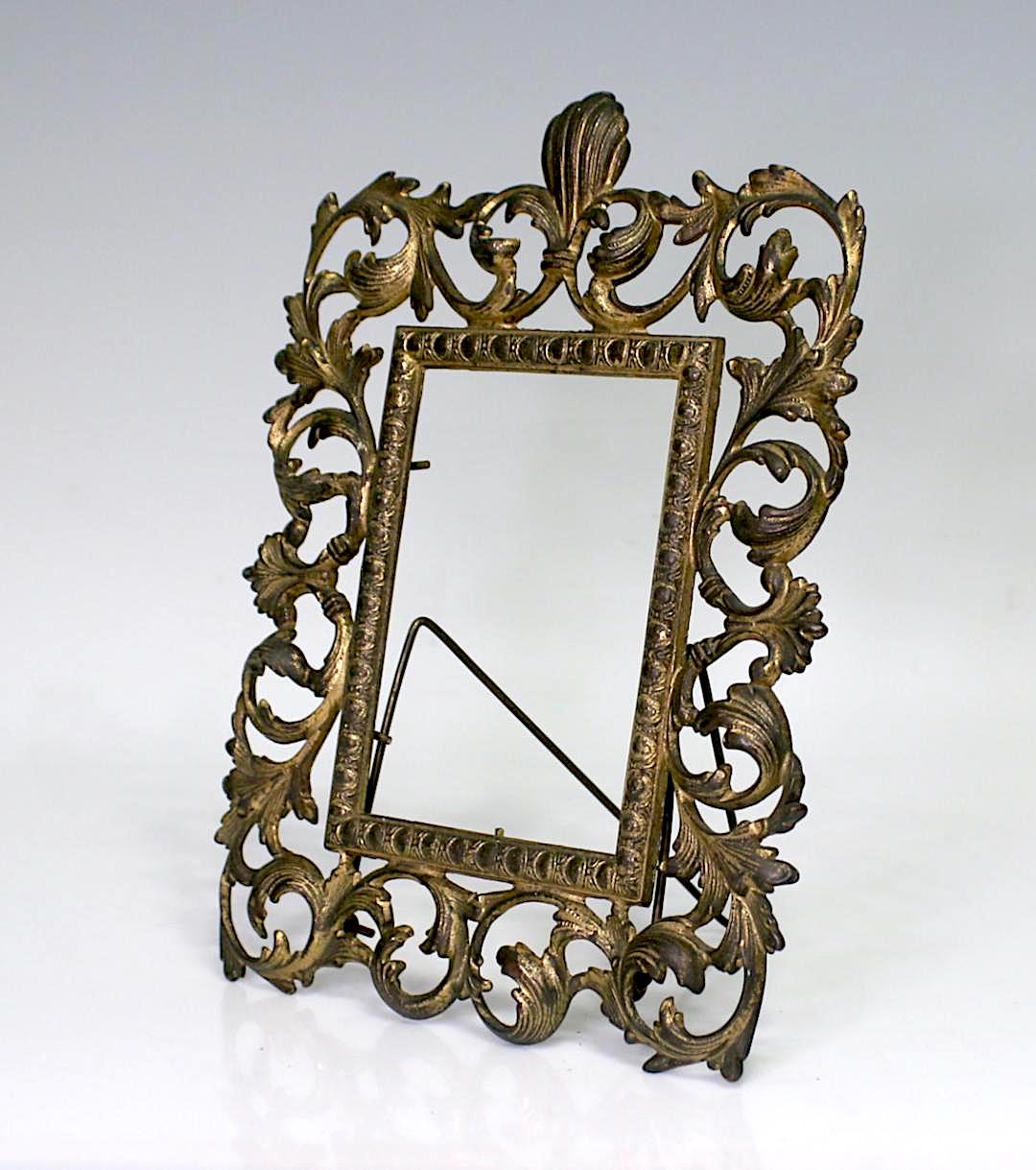 Antique Gilt Rococo Easel Dresser / Table-Top Portrait or Mirror Frame