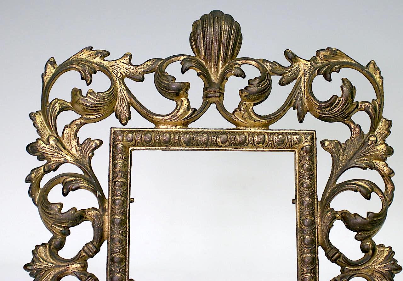 Antique Gilt Rococo Easel Dresser / Table-Top Portrait or Mirror Frame