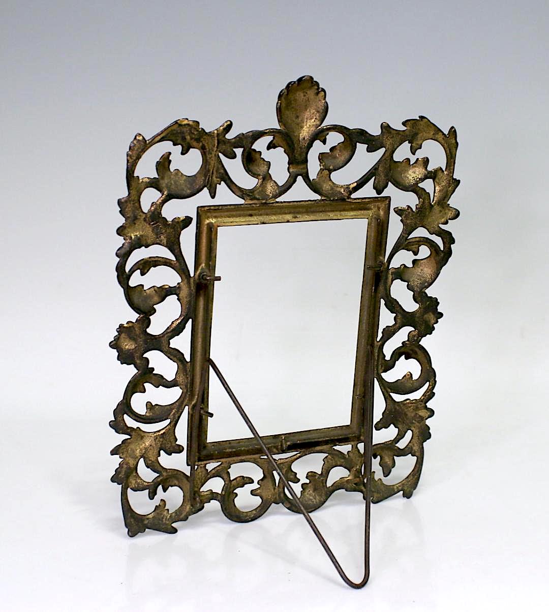 Antique Gilt Rococo Easel Dresser / Table-Top Portrait or Mirror Frame