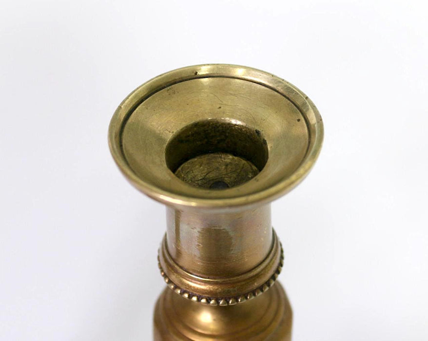 Antique 19th C Brass Push Up Candlestick