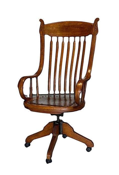 Antique American Oak Executive Office Chair by Johnson Chair Company, Circa 1890