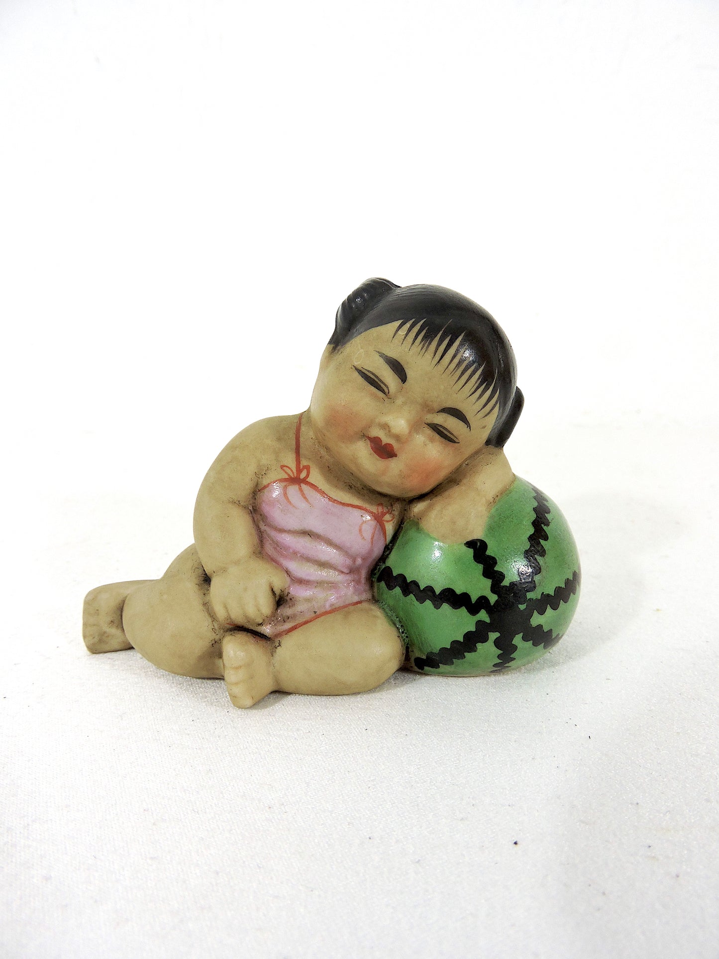 1950s Set of Three Bisque Chinese "Sleeping Babies on Water Melons", Republic Period