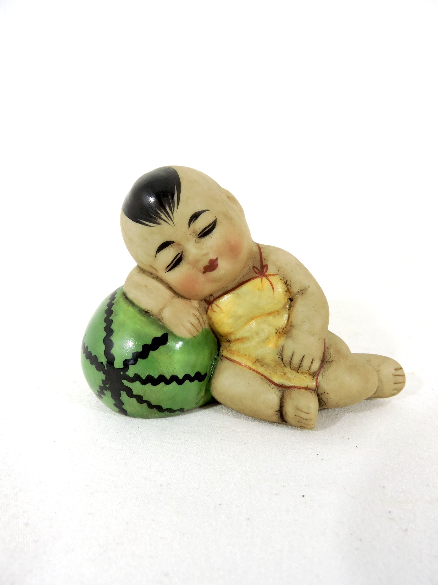 1950s Set of Three Bisque Chinese "Sleeping Babies on Water Melons", Republic Period