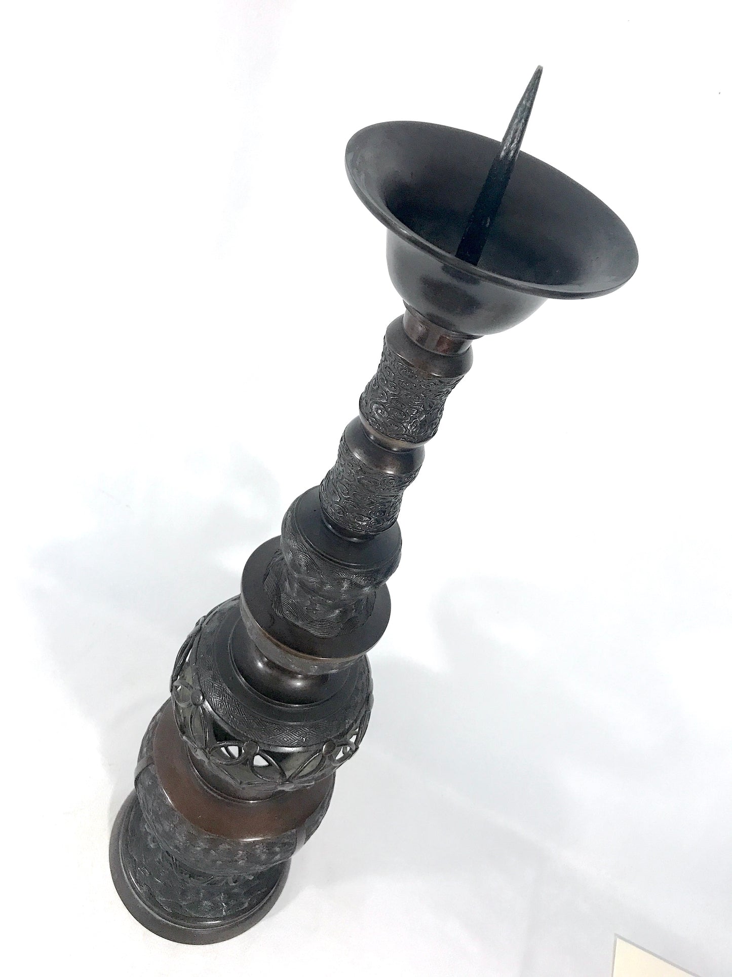 Massive Chinese Imperial Bronze Candle Holder, Candlestick 29"  (1 of 2)