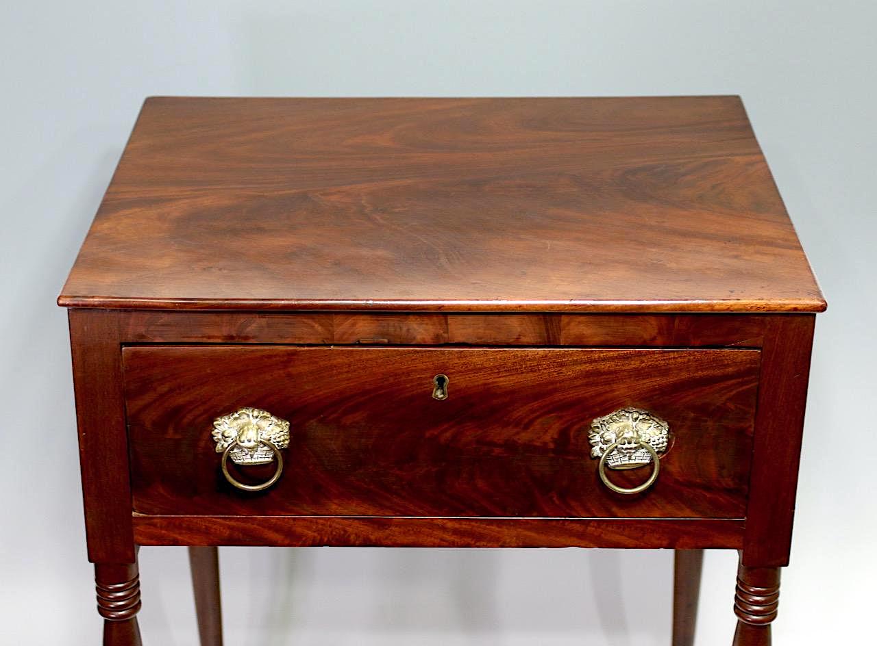 Antique American Federal Mahogany Occasional "Work" Table, Circa 1825