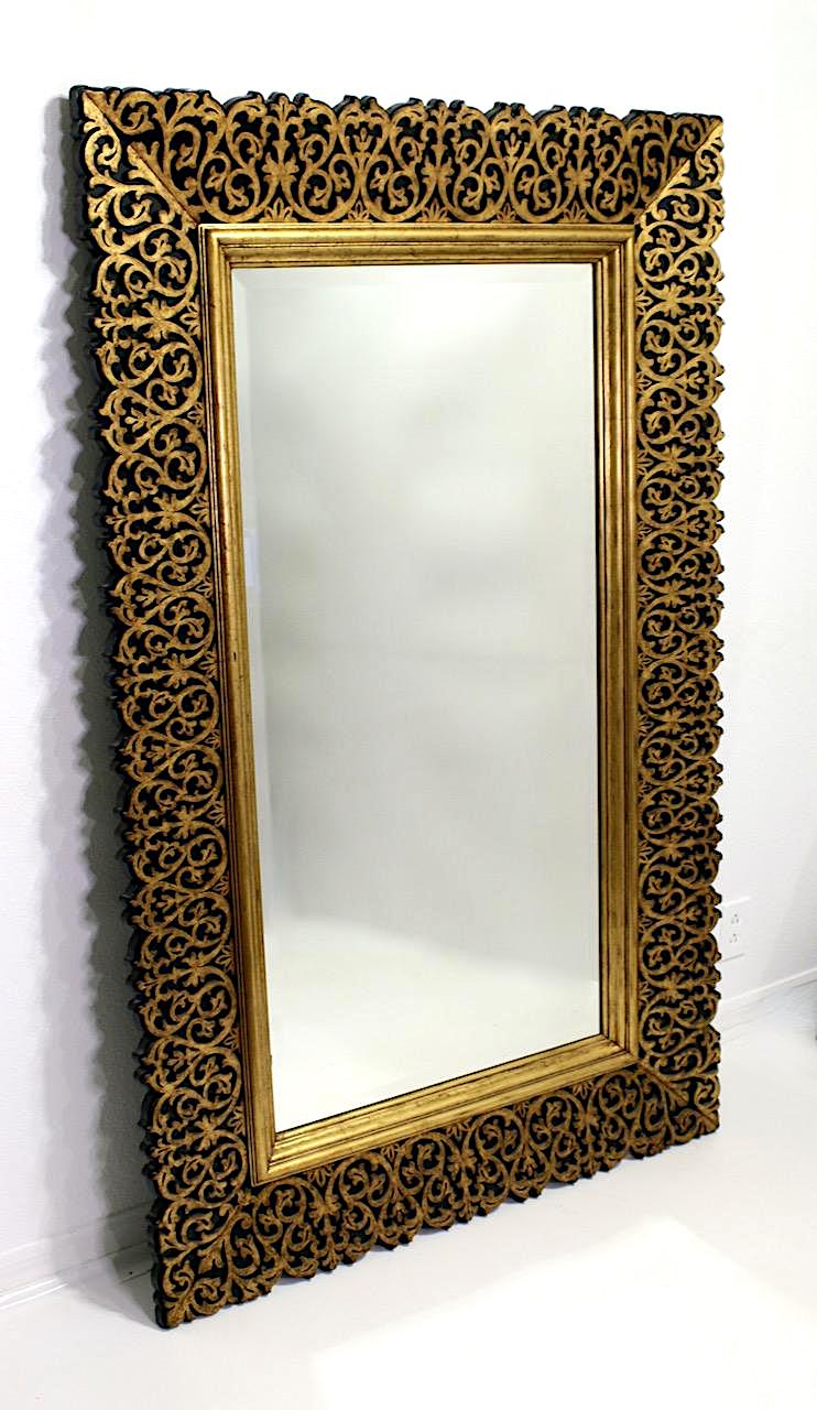 Spectacular Massive Scale La Barge Carved Gilt Framed Bevelled Edged Mirror For Maitland Smith