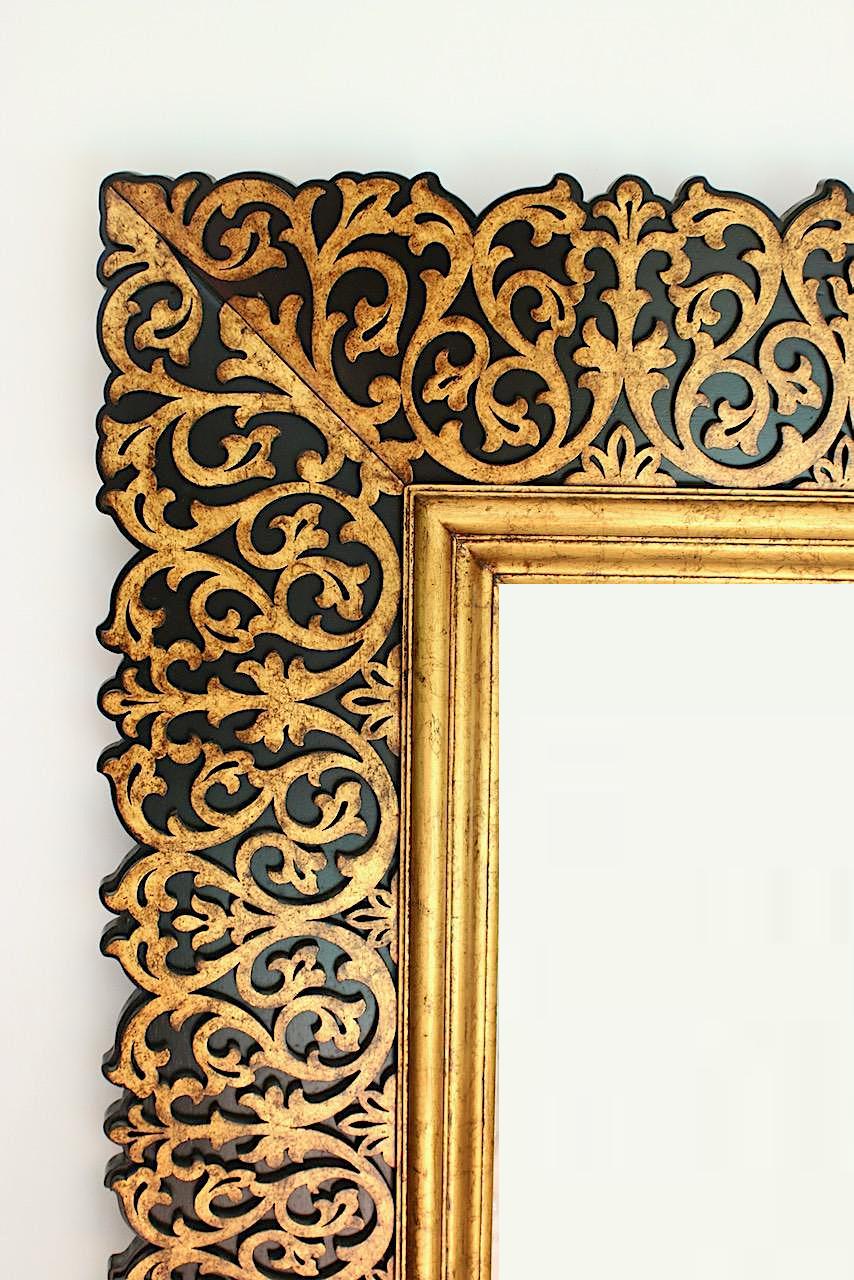 Spectacular Massive Scale La Barge Carved Gilt Framed Bevelled Edged Mirror For Maitland Smith