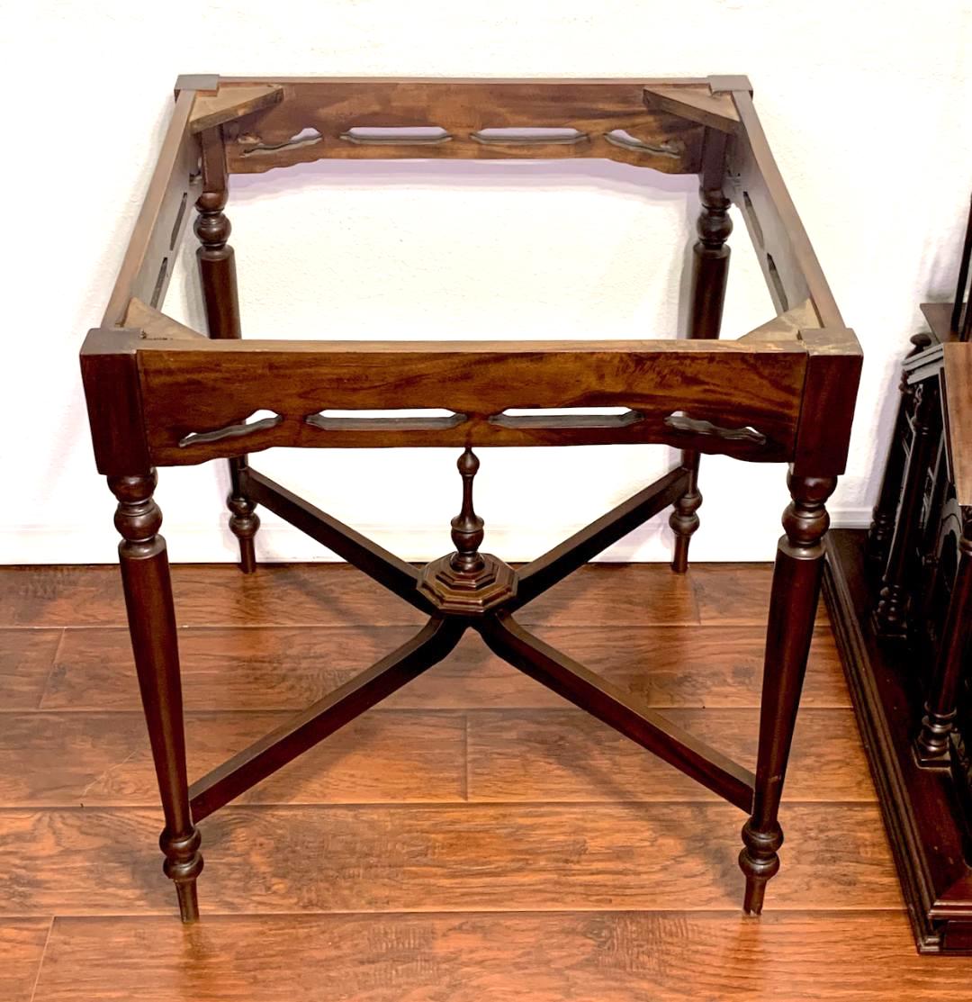 Monumental Vintage Architectural Mahogany Birdcage on Table Stand