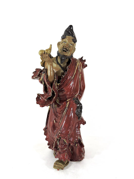 Red Robed Li Tieguai, One of the Eight Chinese Immortals, Signed Statue / Figure 19"