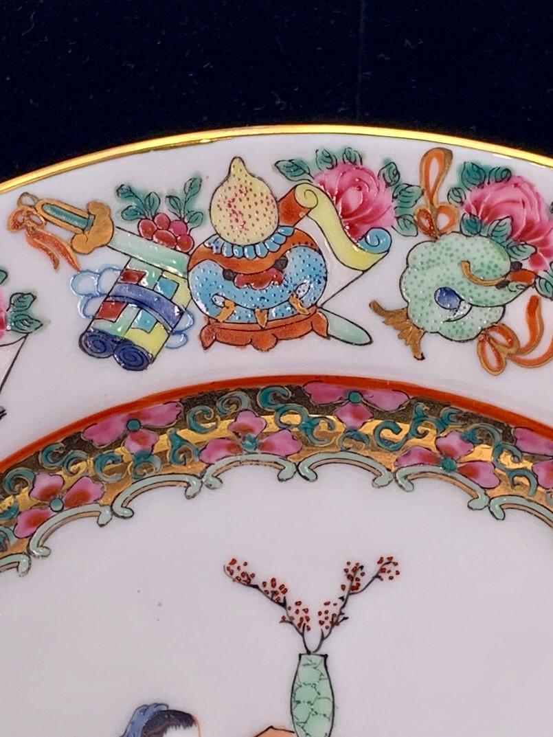 Signed Chinese Porcelain Cabinet Plate - the Scholars & Their Scrolls