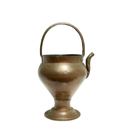 Antique Copper Hand Wrought Tea Pot Style Watering Can (Ikebana Vase)