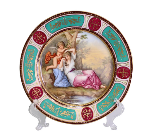 Antique Royal Vienna Cabinet Plate With A Classical Scene "Cupid and Psyche", Signed