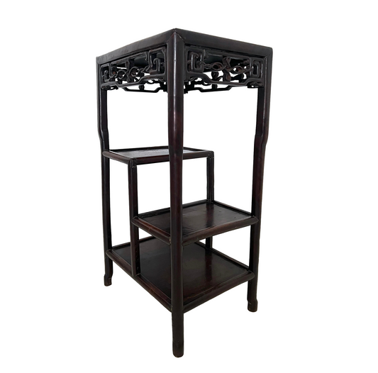 Early 20th. Century Antique Chinese Step Style Rosewood Table, Plant Stand (Hongmu / Blackwood)