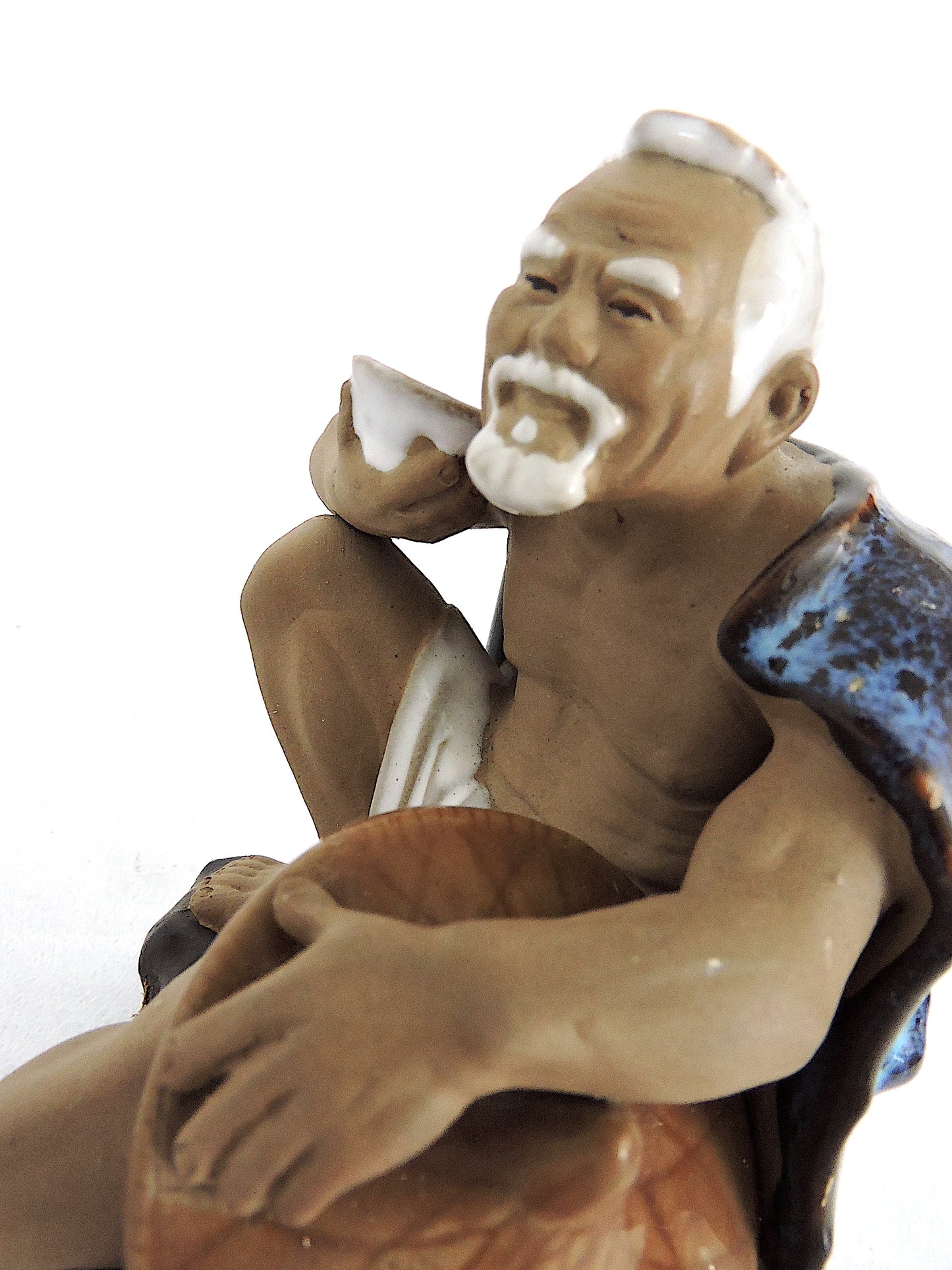 1980's Chinese Shiwan Figure of the Elderly Rice Field Worker, Garden Ornament