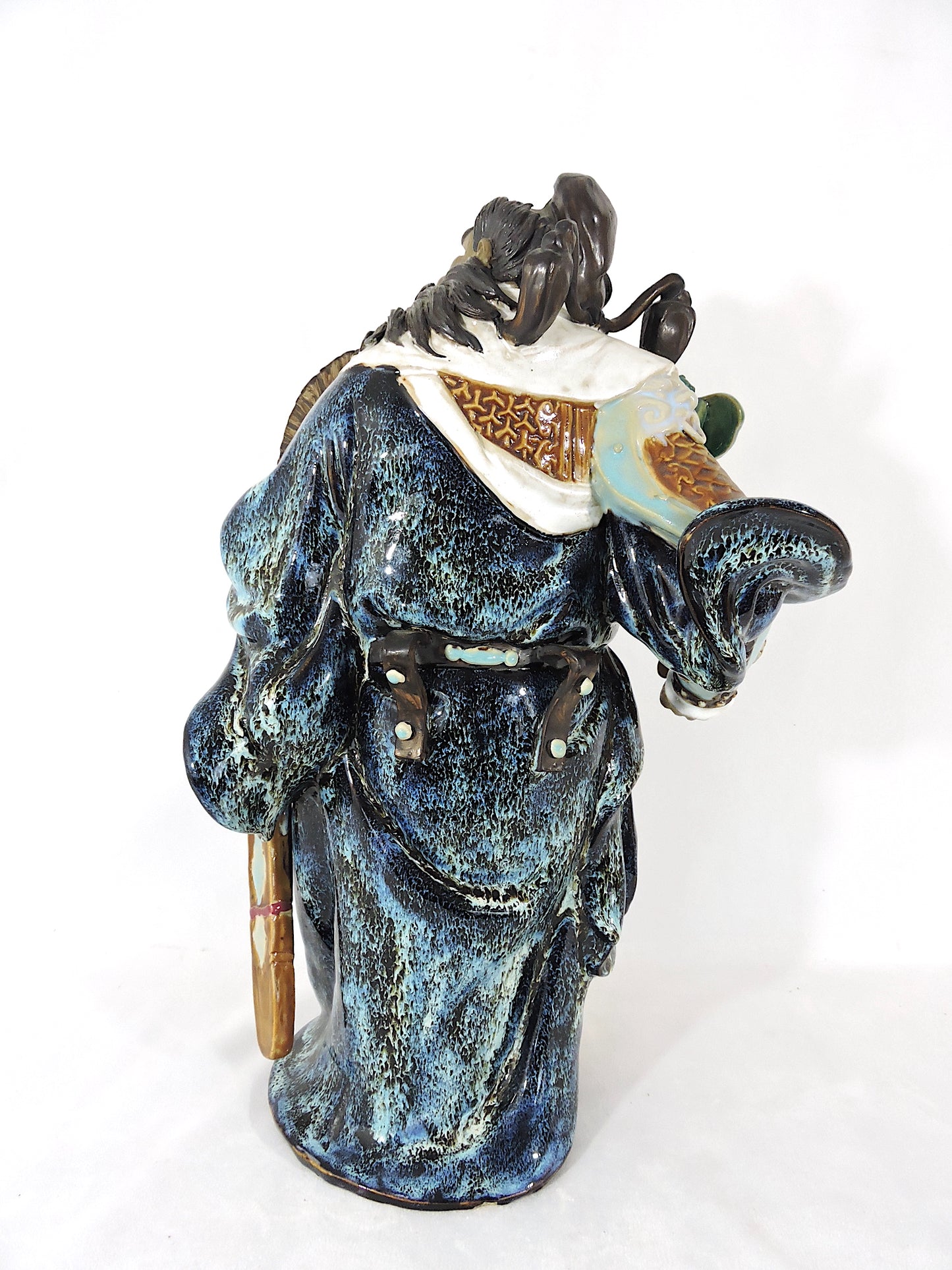 Magnificent Vintage Chinese Ceramic Figure of 'Zhong Kui' Demon Vanquisher, Shiwan Pottery 18"