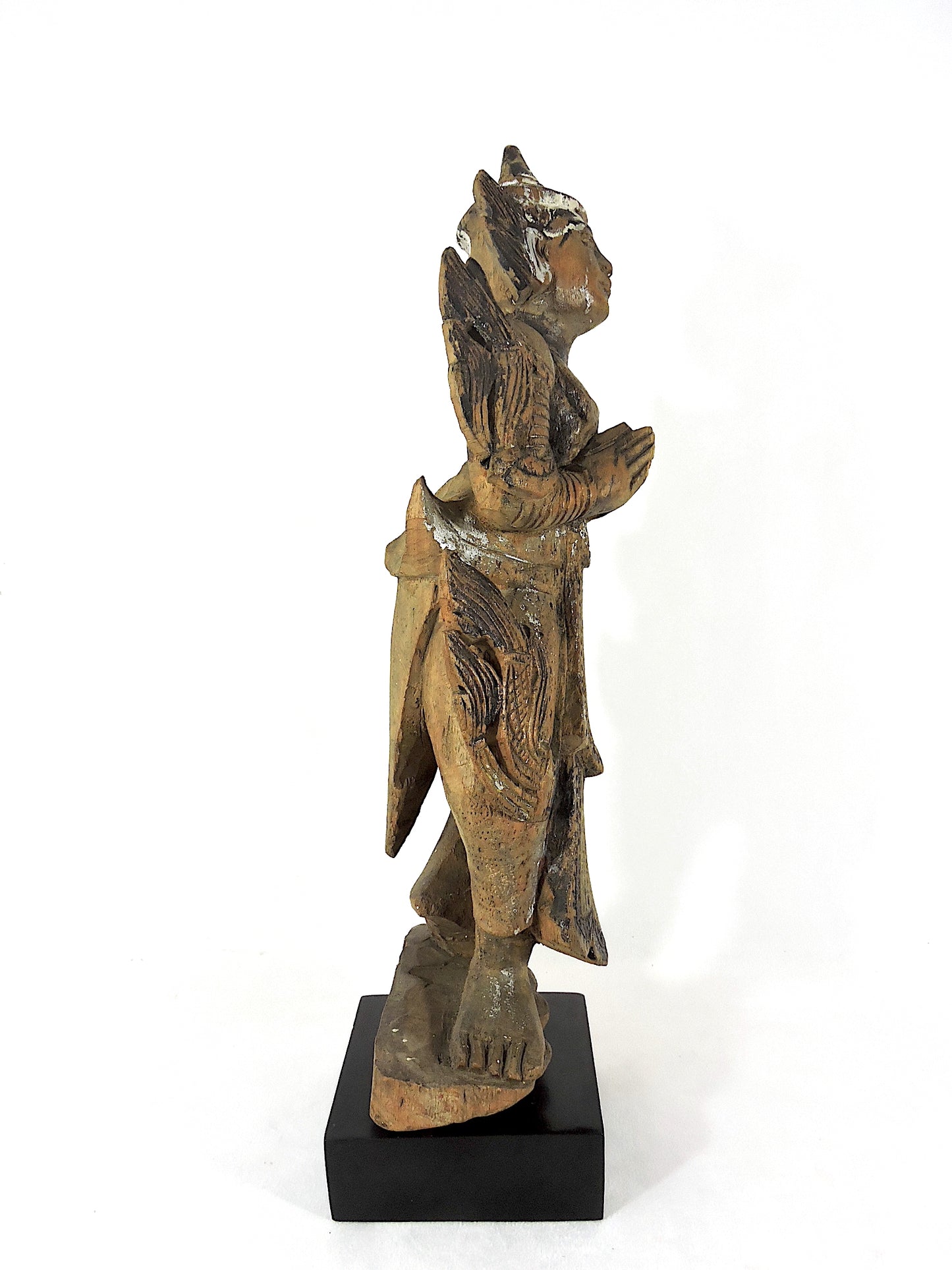 Late 19th Century Antique Wood 'Teppanom' Temple Angel Statue (Thailand)