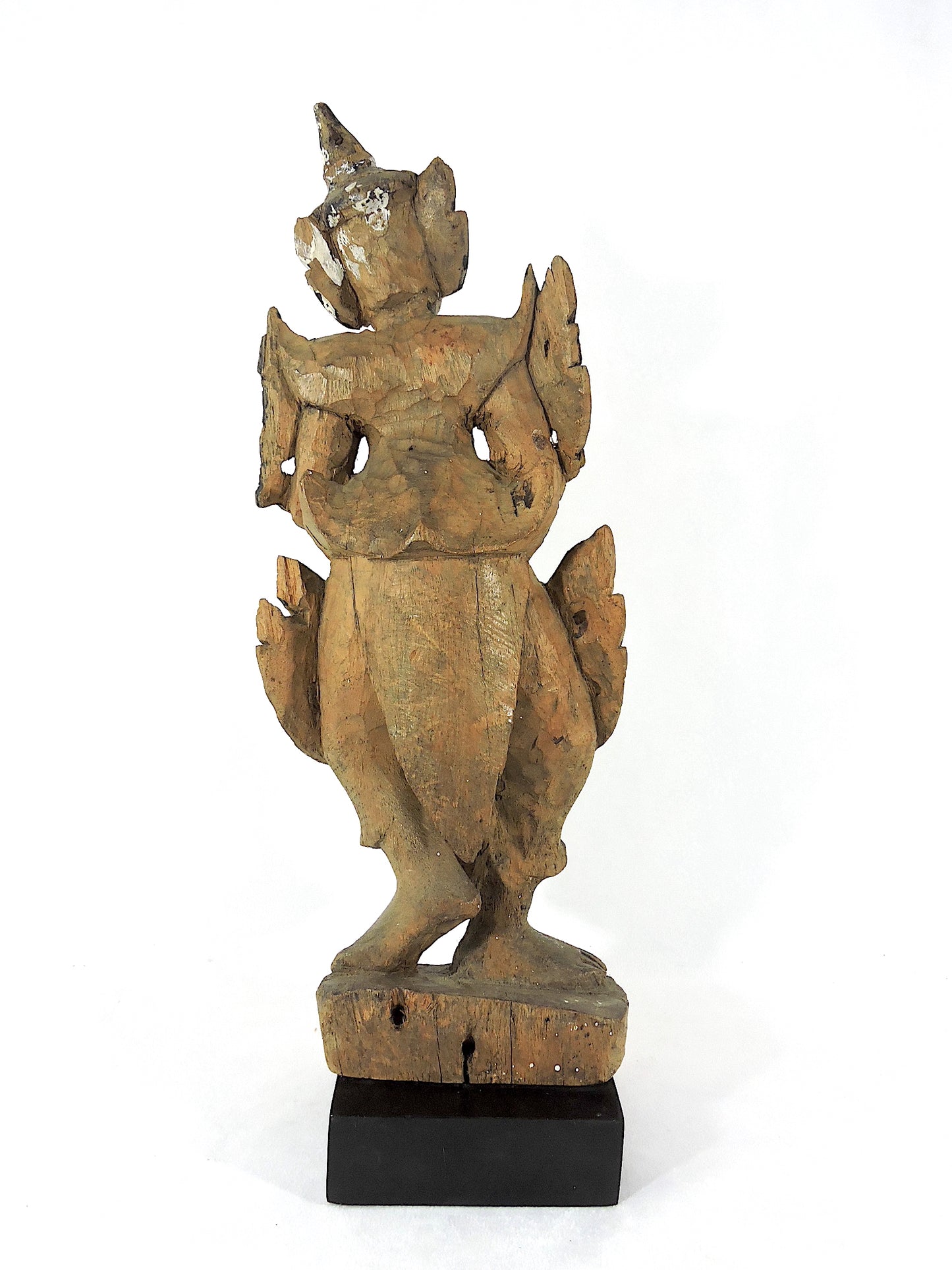 Late 19th Century Antique Wood 'Teppanom' Temple Angel Statue (Thailand)