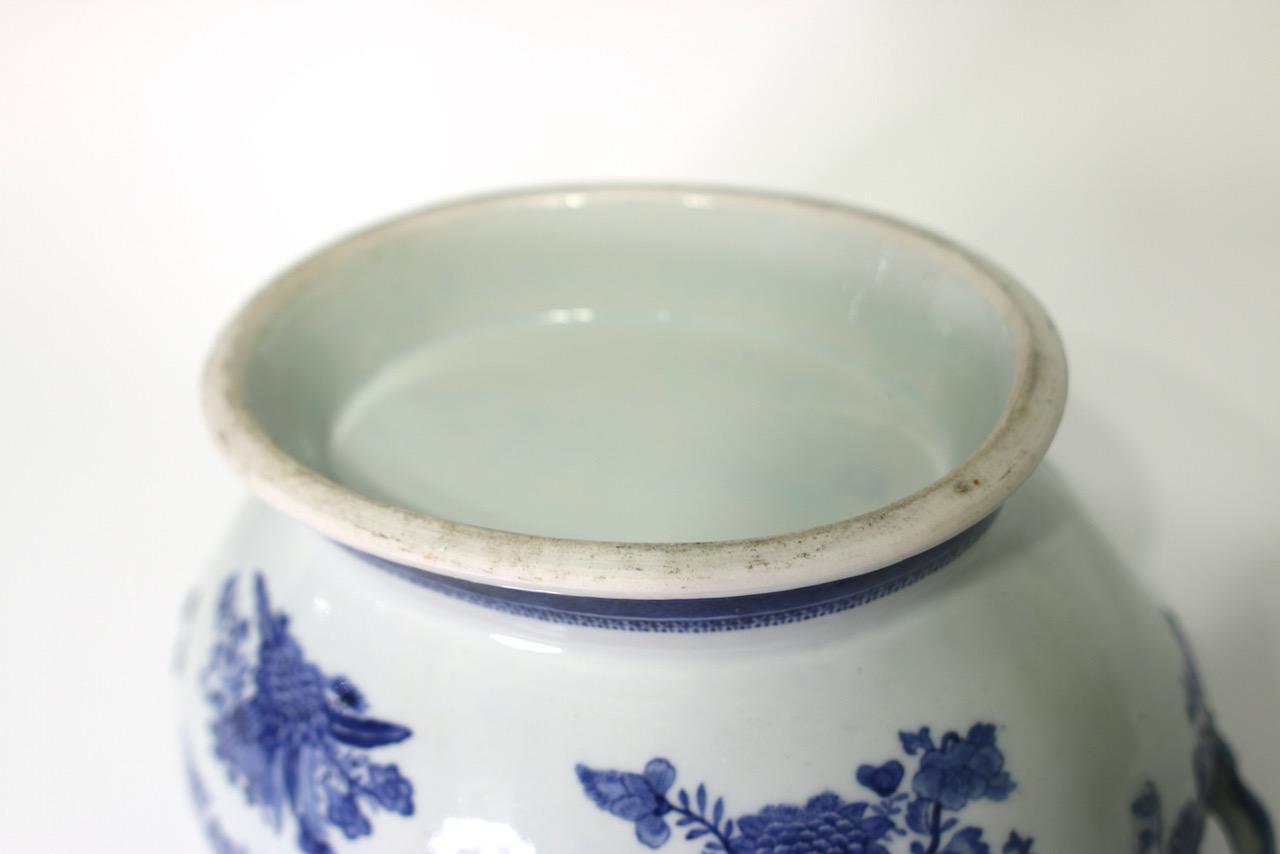 Antique Fitzhugh Pattern Chinese Blue & White Porcelain Export Planter